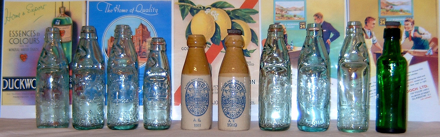 A selection of old Edge pop bottles.